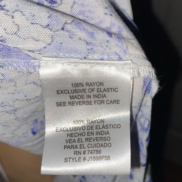 Patrons of Peace Blue & White Floral Maxi Dress Size M Boho Chic Spring Summer - Picture 6 of 10